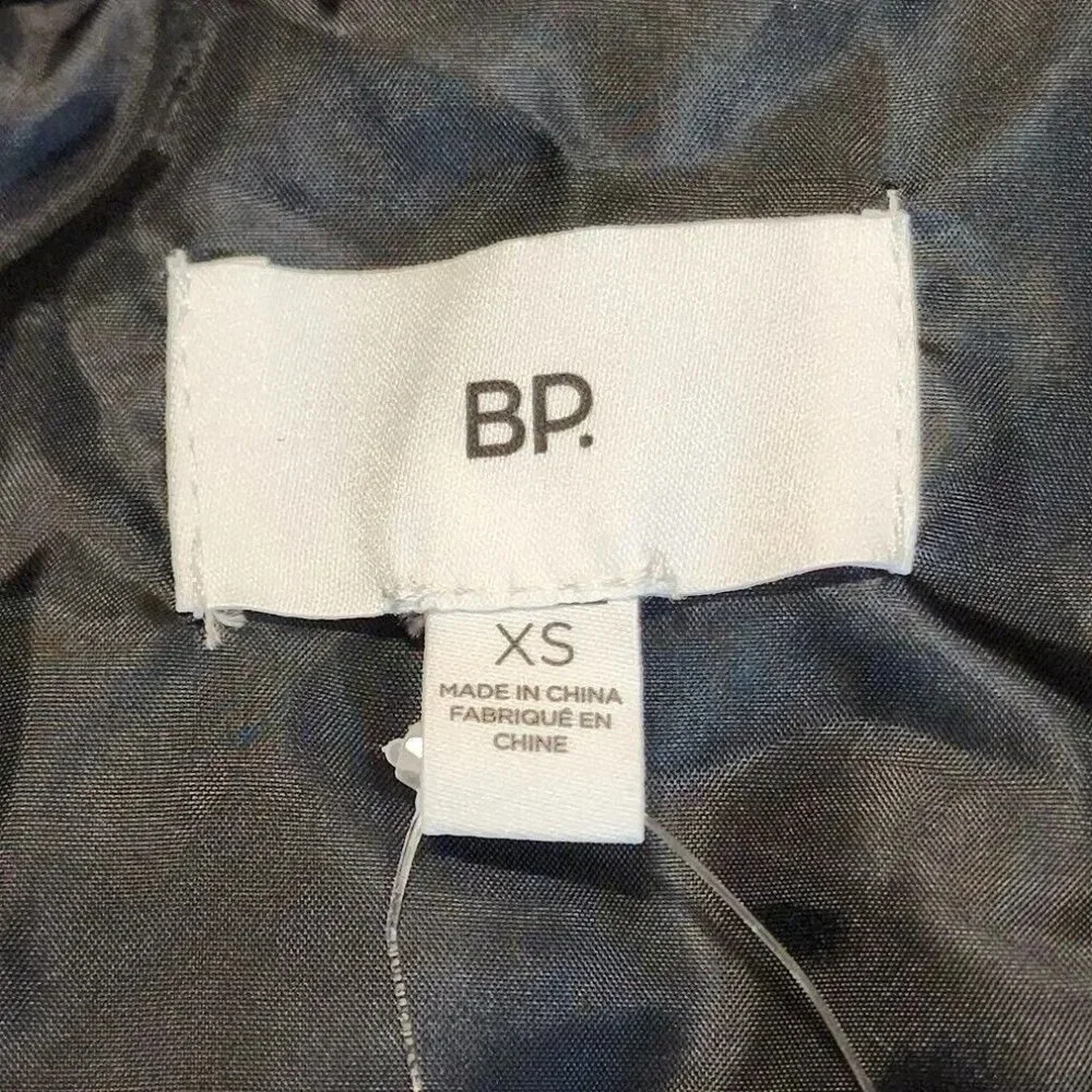 BP Nordstrom Black White Pool Ripple Puffer Warm Oversized Jacket Size XS‎ NWT